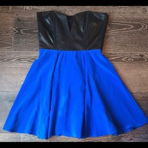 Mason black & blue mini dress